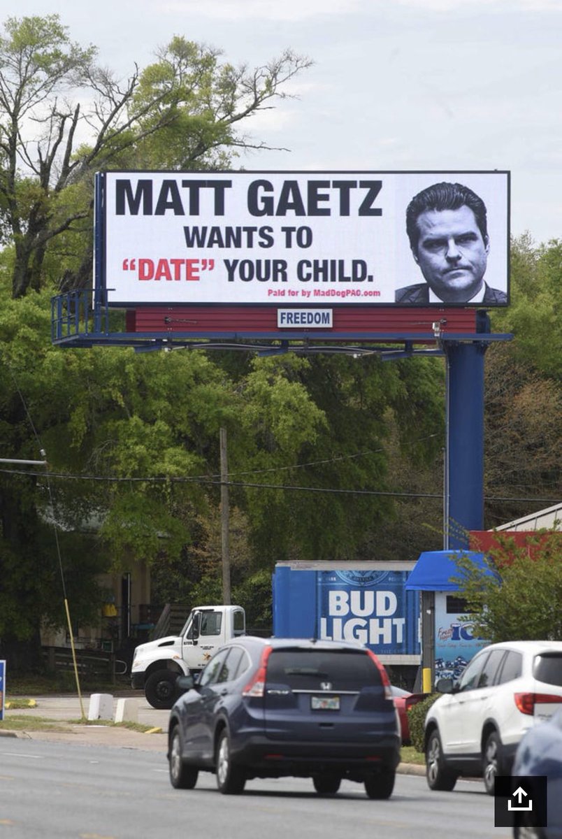 Matt Gaetz wants to date your child billboard